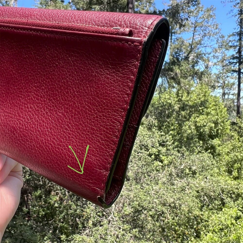 COACH Vintage Burgundy Pebble Leather Trifold Wallet w Silver Hardware AUTHENTIC - Picture 10 of 10